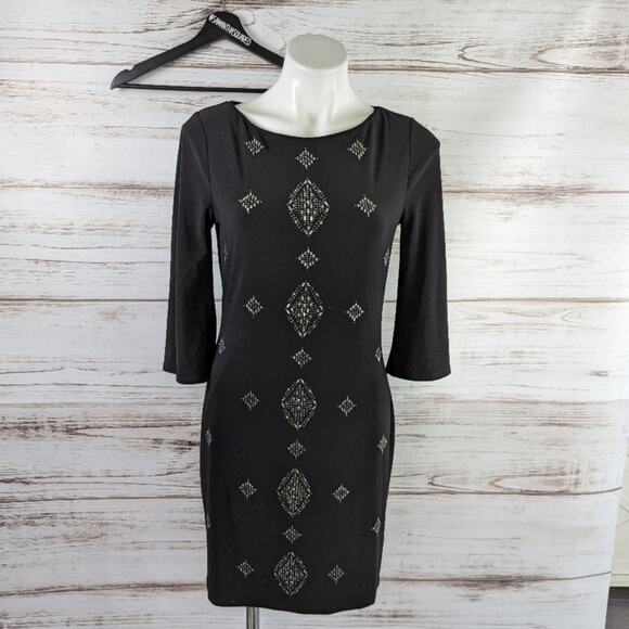 White House Black Market Embellished 3/4 Sleeve Dress sz Small New - Picture 1 of 7